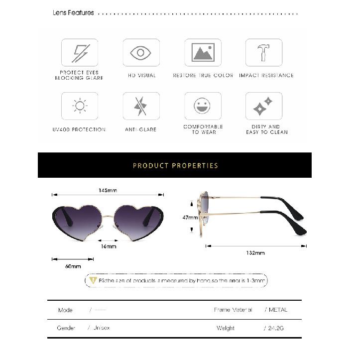 Metal Frame Sunglasses, Heart-shaped Sunglasses, Quirky Sunglasses, Street Style, Trendy Sunglasses