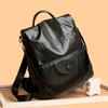 Soft Leather Letter Backpack Women's College Style Backpack Large Capacity Travel Bag