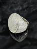 New European and American Popular Round Ring with Copper Inlaid with Zircon and Full Diamond, Personalized Hip-hop Fashion Brand Couple Accessory Ring
