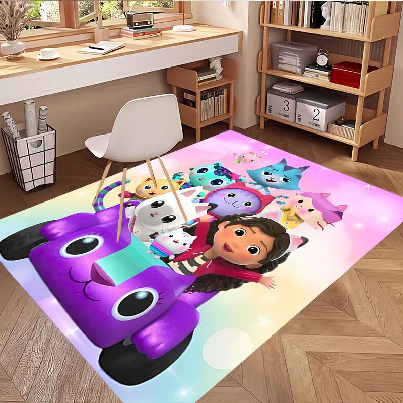 Gabby's Dollhouse Print Rug, Washable Floor Carpet, For Entryway Dorm Laundry Room Office Study, Home Decor Birthday Christmas Gift