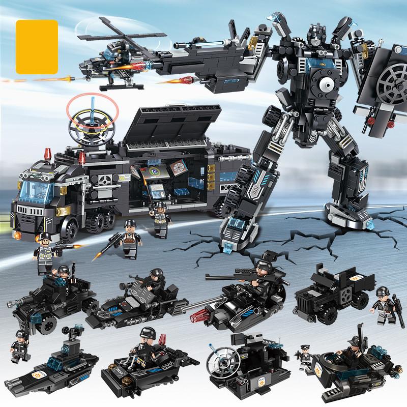 Assembled Mechanical Men Building Blocks Toy With Multiple Forms Deformation Of