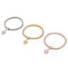 3pcs Popcorn Bracelets Alloy Elastic Charm Bracelets 3 Colors Couple Bracelet Set