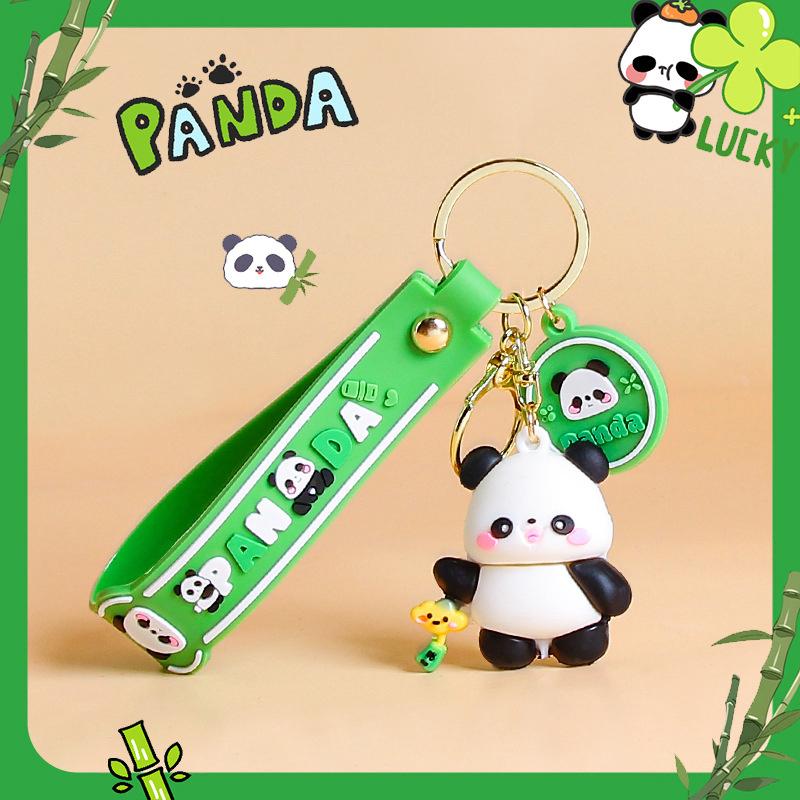 Novelty Creative Cute Panda Keychain Pendant  Funny Car Keyring Exquisite Kawaii Backpack Decoration Accessories Gifts