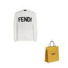 Fendi Sweaters Men's White Crew Neck Moderate Straight Fit FZZ387A3M3F0QA0