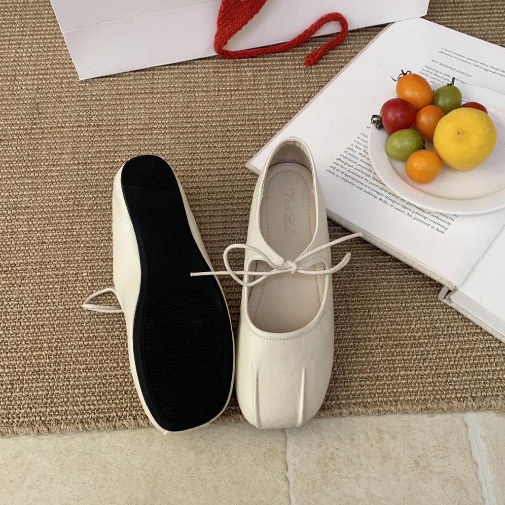 2025 new round head with bow, light mouth soft sole, light mouth versatile OL single shoes