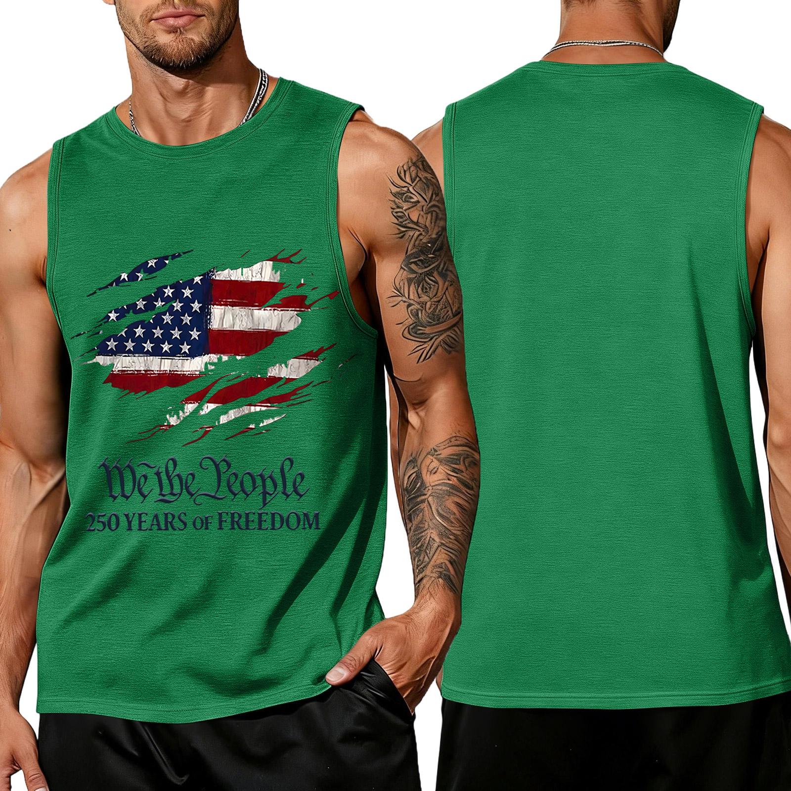 

Men s Loose Fit Sleeveless Tank Top Casual Summer Daily Wear Printed Graphic Muscle Shirt Lightweight Breathable Fabric XXXXXL зелёный