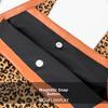 Retro Leopard Print Tote Bag Lightweight Large Capacity Woven Triangle Underarm Bag Contrast Color Polyester