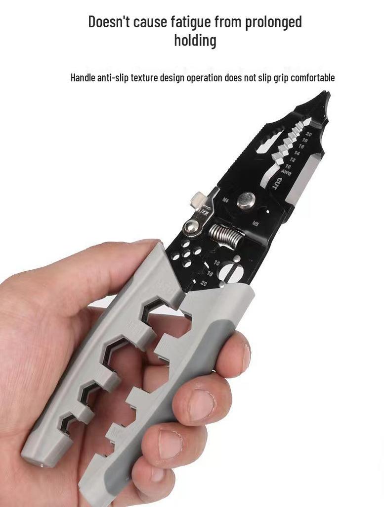 Multifunctional Electrician Wire Stripper & Crimper - 28-in-1 Tool for Wire Looping, Splitting, Skinning, and Cutting