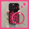 Rose Red Mahjong Hair Bracelet Suitable for Apple 16PRO Lambskin Mobile Phone Case 15/14 Fine Hole Silicone Anti-fall Creativity