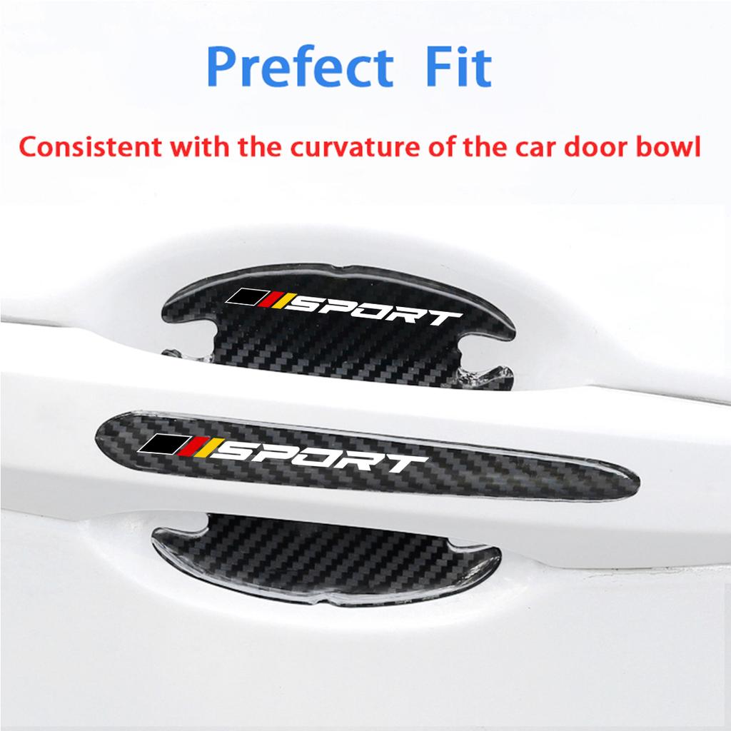 4PCS Carbon Fiber Car Door Handle Scratch Protector Sticker For Adi BMW Mercedes Benz For VW Ford ,Car Door Cup Protective Film