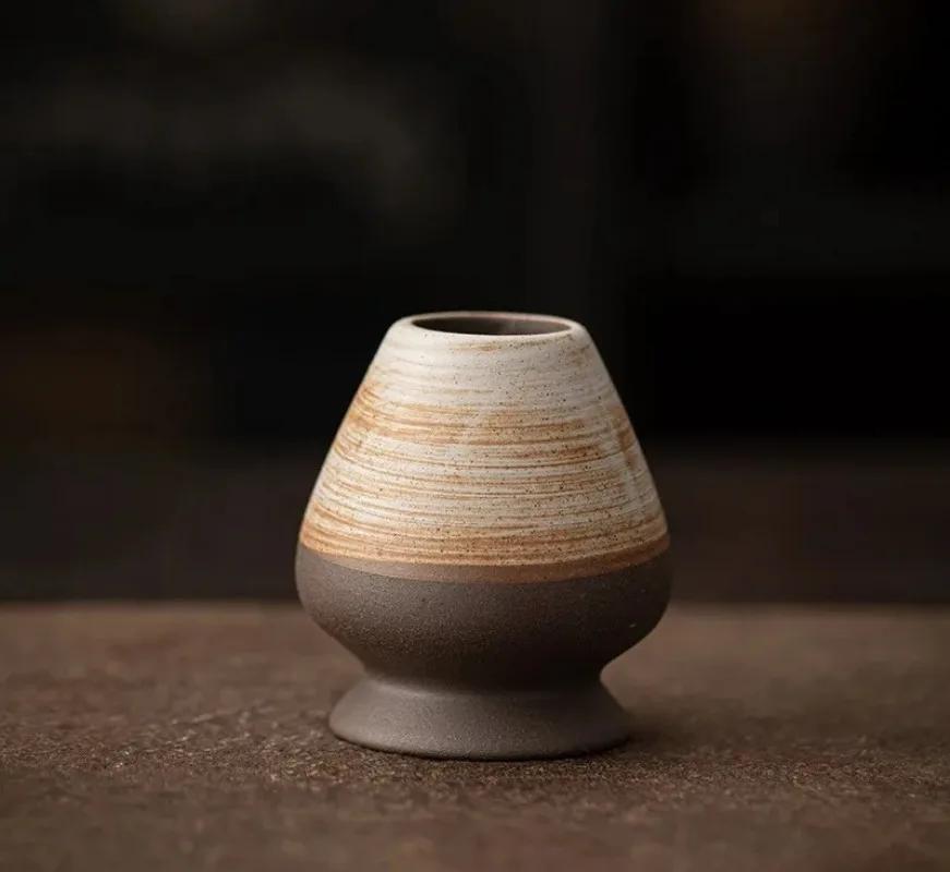 Japanese Bamboo Matcha Whisk Set - Zen Tea Ceremony Tools with Coarse Clay Whisk & Bowl, Traditional Gift for Tea Lovers