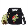 Grinch Christmas Canvas Mini Crossbody Bag With Zipper And Internal Storage For Daily Outings