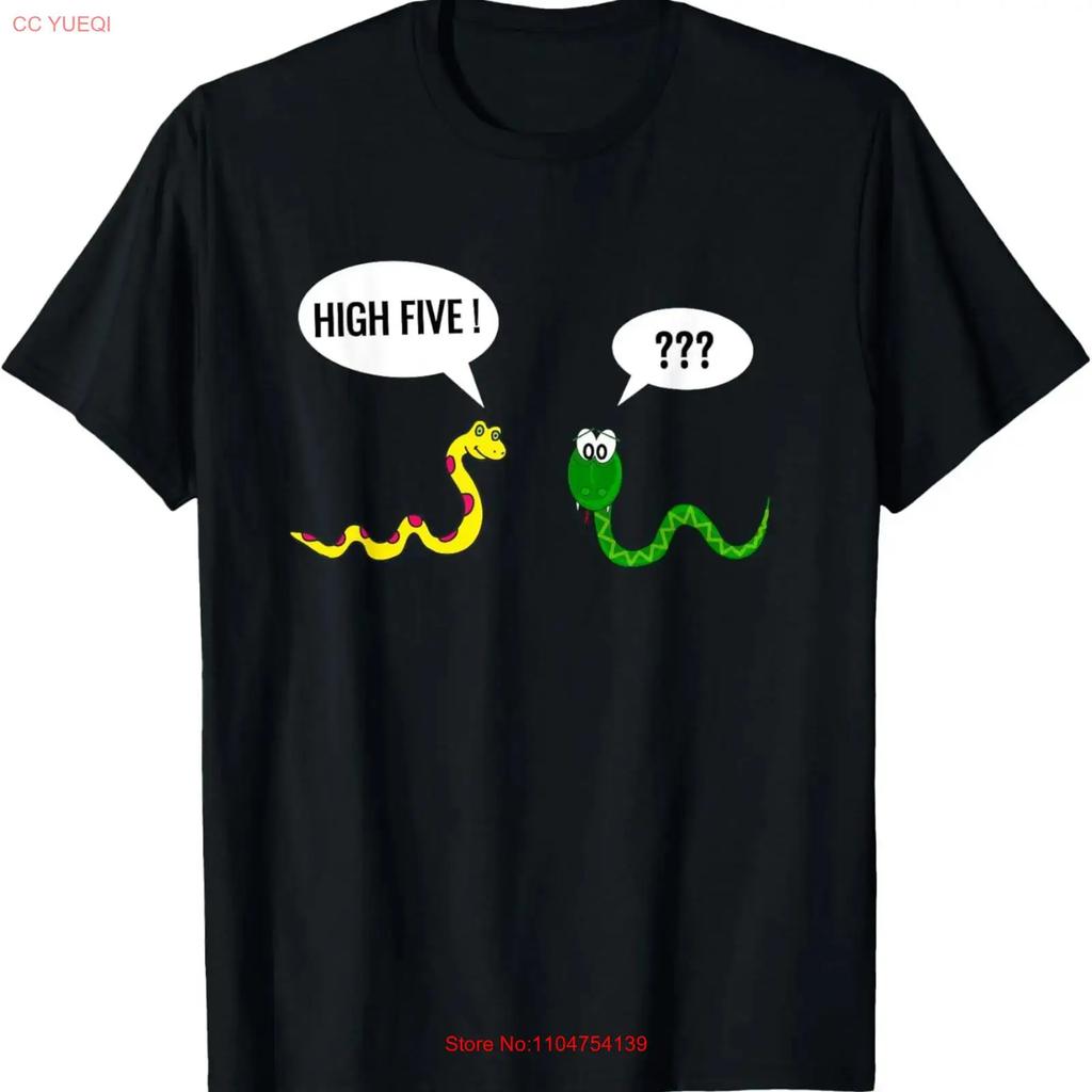 Snake T Shirt Funny Hi Five Kids vintage Washed homme Slightly streetwear fashion Versatile Top For Everyday Wear Unisex