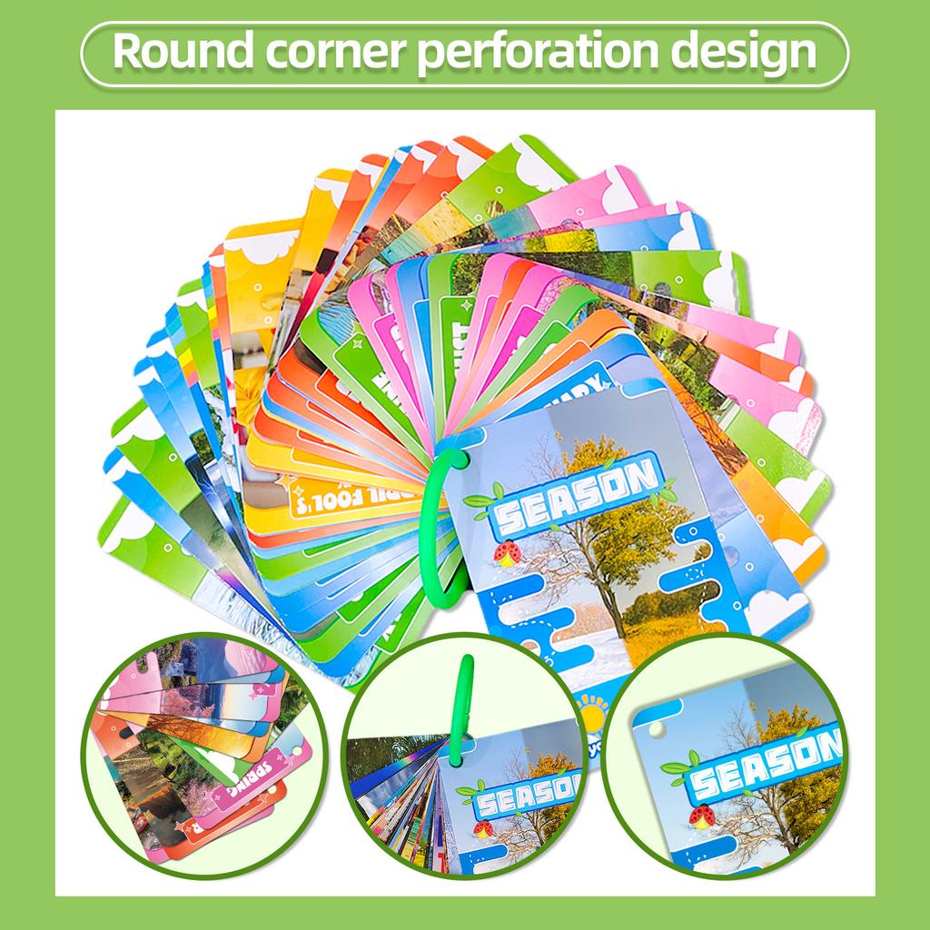34 Realistic Wind Seasonal Cards Landscape Realistic Children'S Early Education Cognitive Cards Educational Cards