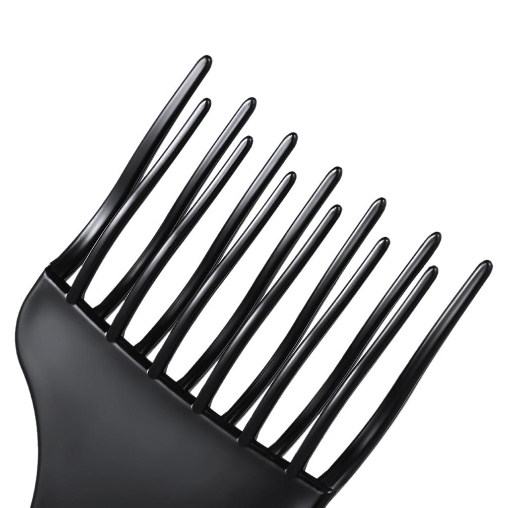 1Pc Hair Comb Insert Afro Hair Pick Comb Hair Fork Comb Plastic High & Low Gr Comb Hairdressing Styling Tool Black for Man & Woman