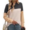 Loose Long Sleeve Colour Block Top Women Spring Autumn Round Neck Twisted Stripe