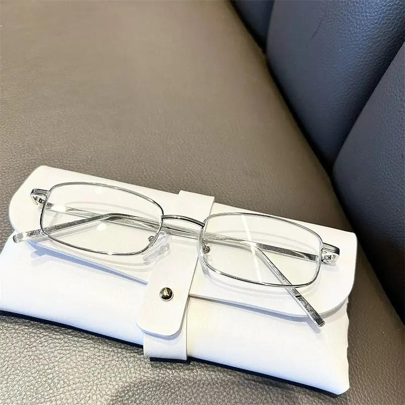 Harajuku Small Square Frame Glasses Women Retro Metal Eyeglasses Clear Reading Spectacle Blue Light Blocking Eyewear
