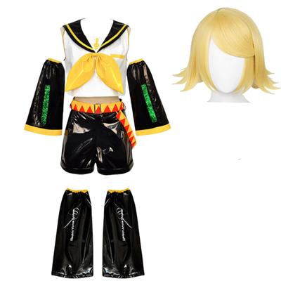 [ZOMOZO] Kagamine RIN/LEN Cosplay Kostuum met Pruik, Perfect voor Evenementen en Halloween (Kagamine RIN, L)