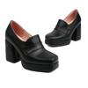 Punk High Heels Women's Pumps Loafer Shoes Platform Brand Classic Black Nude White Heeled Party Office Shoes Lady New 2024
