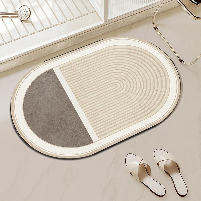 Simple Bathroom Floor Mat Water-Absorbing Quick-Drying Diatom Mud Floor Mat Household Bathroom Door Wear-Resistant, Dirt-Resistant And Non-Slip Floor
