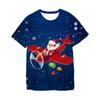 Boys' Merry Christmas Short Sleeve Summer Kids' Cartoon Santa Claus Elk Print T-shirt Casual Tshirt Loose Clothes Children Top