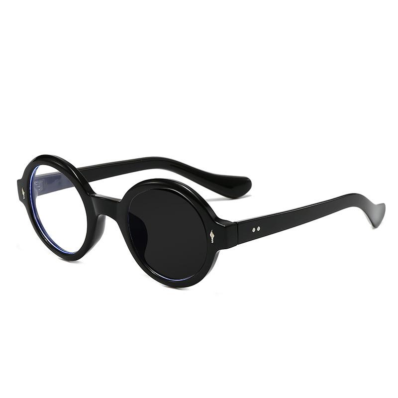 New Fashion Rivet Round Women Frame Myopia Glasses Prescription Nearsight Anti Blue Light Men Eyeglass