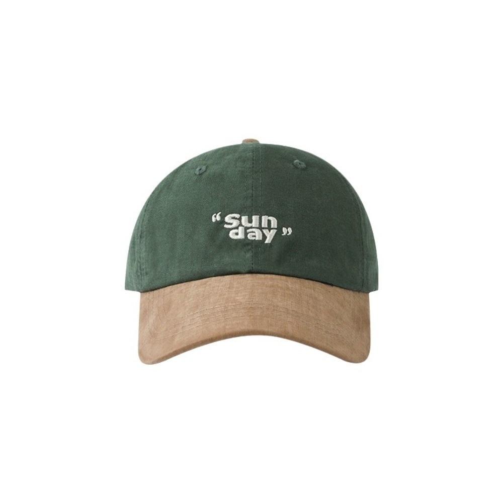 Adjustable Letter Embroidery Baseball Hat Cotton Teenagers Hat Retro Vintage Baseball Cap  Summer зелёный