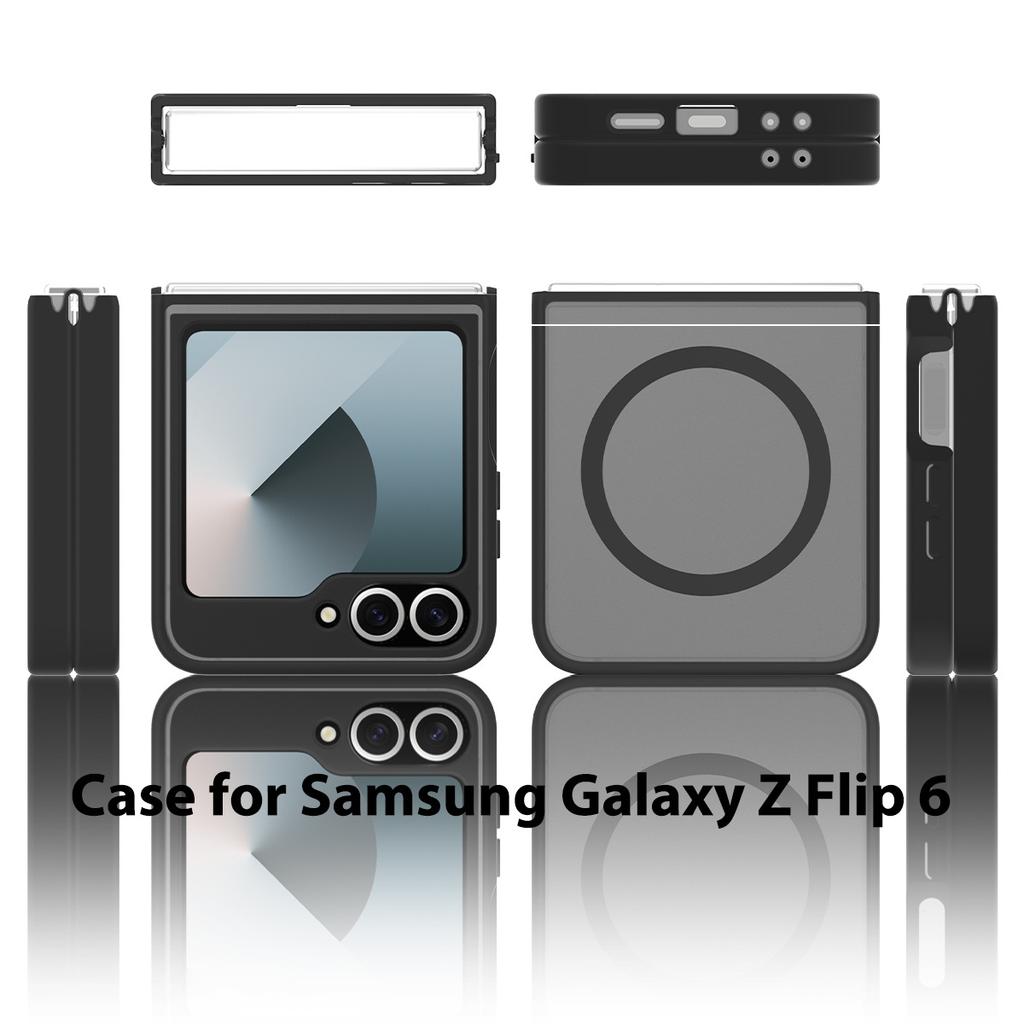 Applicable To Samsung Z FLIP7 Folding Screen Magnetic Skin Feeling Mobile Phone Case Transparent Anti-drop Galaxy Protective Case