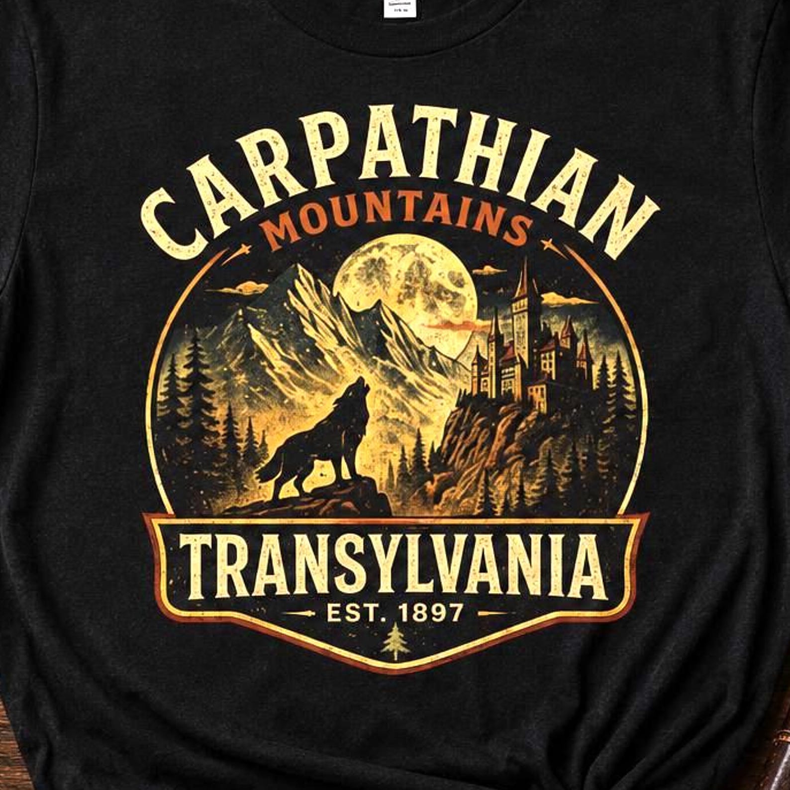 Transylvania Shirt, Carpathian Mountains Tee, Gothic Travel Shirt, Vampire Aesthetic Shirt, Dark Academia Clothing, Dracula Literature Gift M