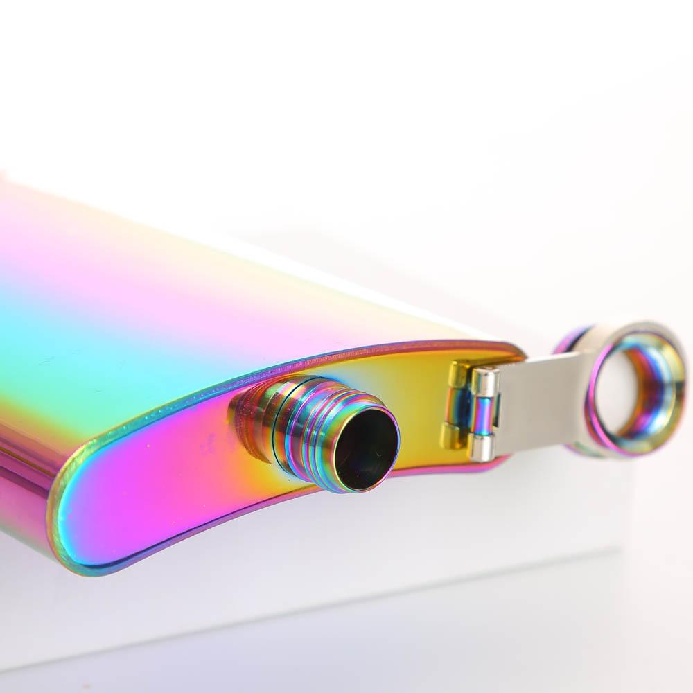 Colorful 8oz Stainless Steel Hip Flask With Free Funnel Whiskey Wine Bottle Retro Alcohol Pocket Flagon Portable Drinkware New
