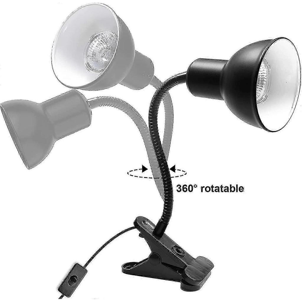Turtle Heat Lamp For Reptile Aquarium, Turtle With 2 Uva Uvb Bulb Baking Lamp Adjustable 360 Rotating Clip For Turtle Snake Aquarium -X 25-26