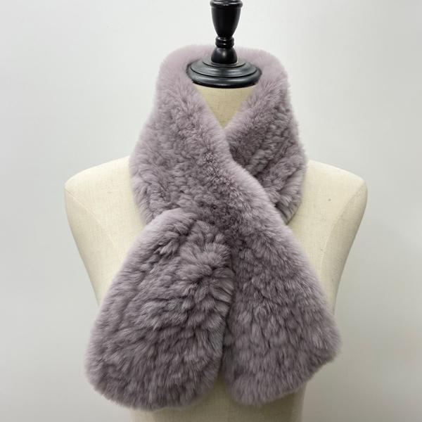 Rex Rabbit Fur Knitted Scarf Foulard Fashion Solid Shawls Rectangle Scarves for Ladies Winter Warm Real Fur Shawls