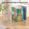 Clear Stationery Organizer Magazine Holder, 3/4-Compartment Desk Organizer, Vertical Bookend File Acrylic Bookends for Shelves Sorter Holder