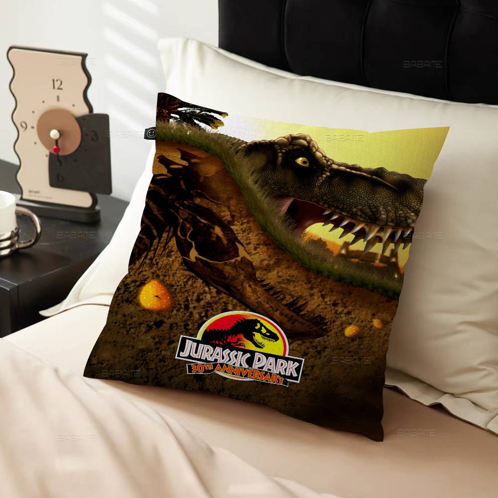 Movie Jurassic Park Dinosaur World Jurassic World Pillow Cover for Bedroom Room and Living Room Sofa Decorative Cushion Cover