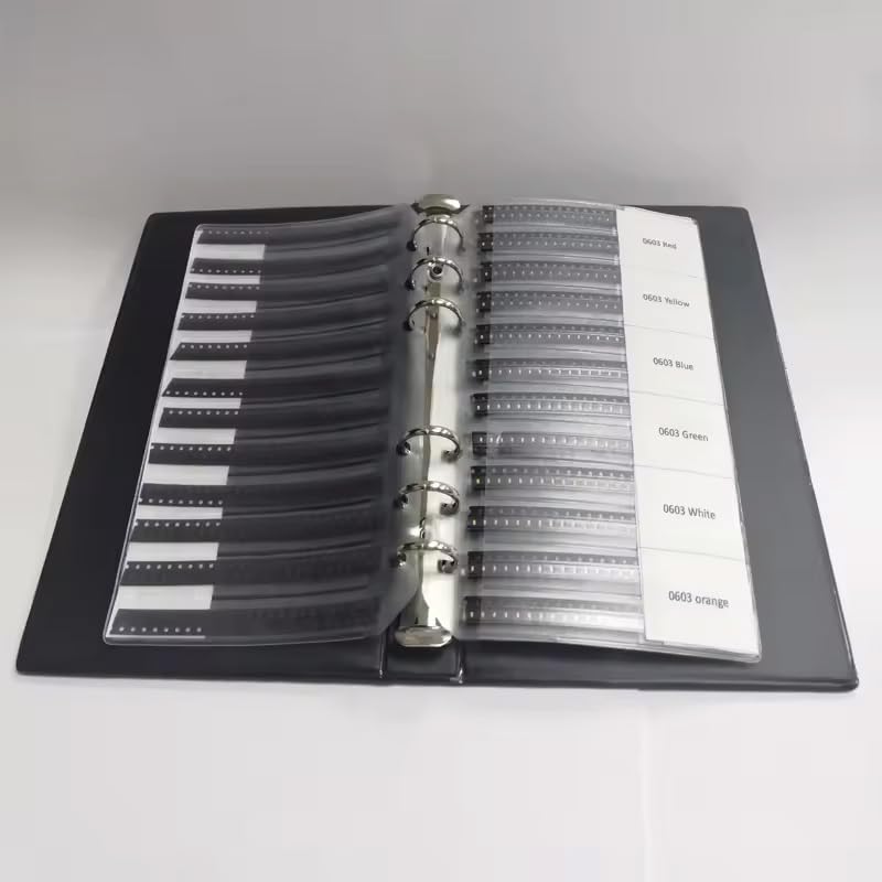 zmart 0402 0603 0805 1206 SMD LED Diode Sample Book Red Green Blue White Yellow Orange LED Sample SMD Sample Book Electronic Components Book Resistor