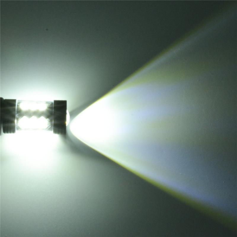 2Pc 80W Xenon White Led Motorbike Atv Headlight Fog Light Bulb 6500K P15D