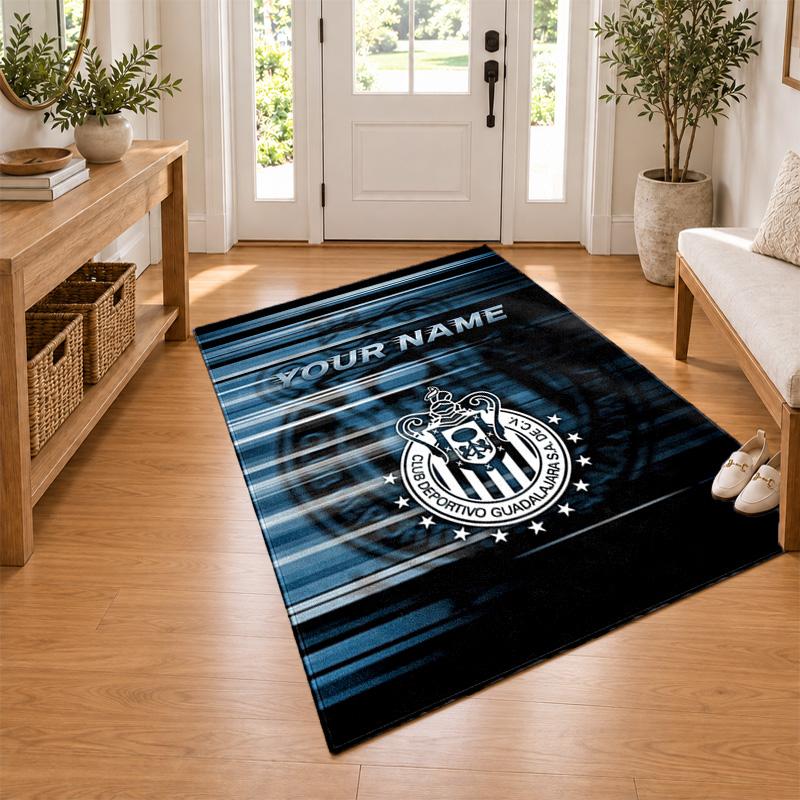 Deportivo guadalajara Custom Name Personalized Rug Non‑Slip Doormat Floor Carpet Housewarming Birthday Gift for Family Friends