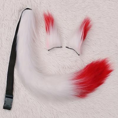 1 Set Fox Mother Cosplay Accessory – Beast Ear Hair Clip & Beast Tail Fox Set for Cosplay