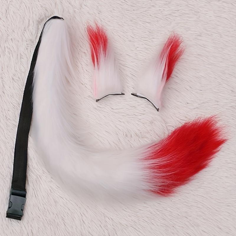 1 Set Fox Mother Cosplay Accessory – Beast Ear Hair Clip & Beast Tail Fox Set for Cosplay