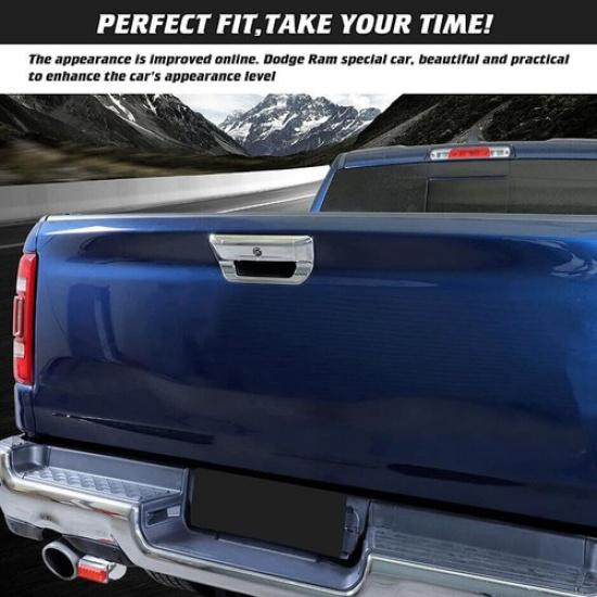 For - Dodge RAM 3500 Chrome Rear Door Tailgate Handle Cover Trim Decor