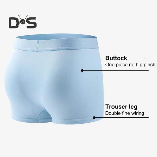 Pánské boxerské spodní prádlo elastický design se středním pasem prodyšné hladké šortky Kalhotky Jednobarevné U-konvexní kalhotky