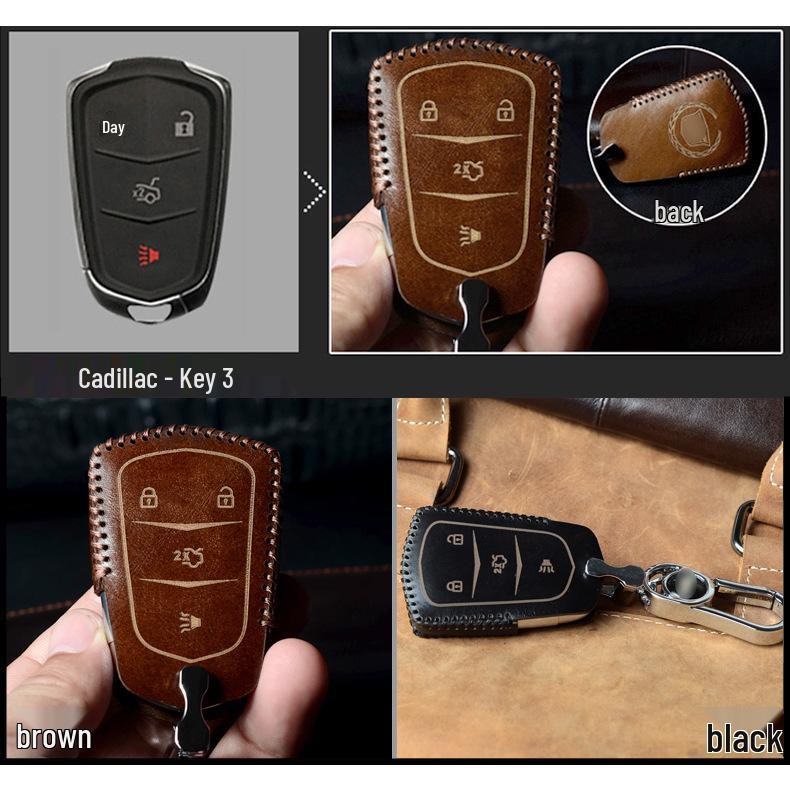 Hand-Stitched Cadillac Key Case for XT5/ATSL/XTS/CT6/SRX