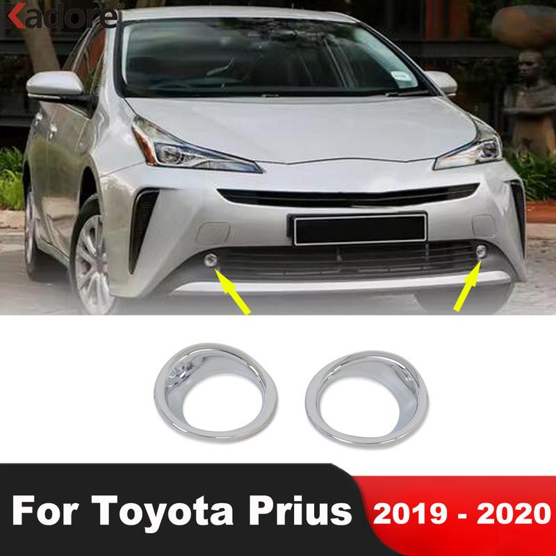 Front Fog Light Lamp Cover Trim For Toyota Prius Hatchback Chrome Car Head Foglight Bezel Trim Accessories