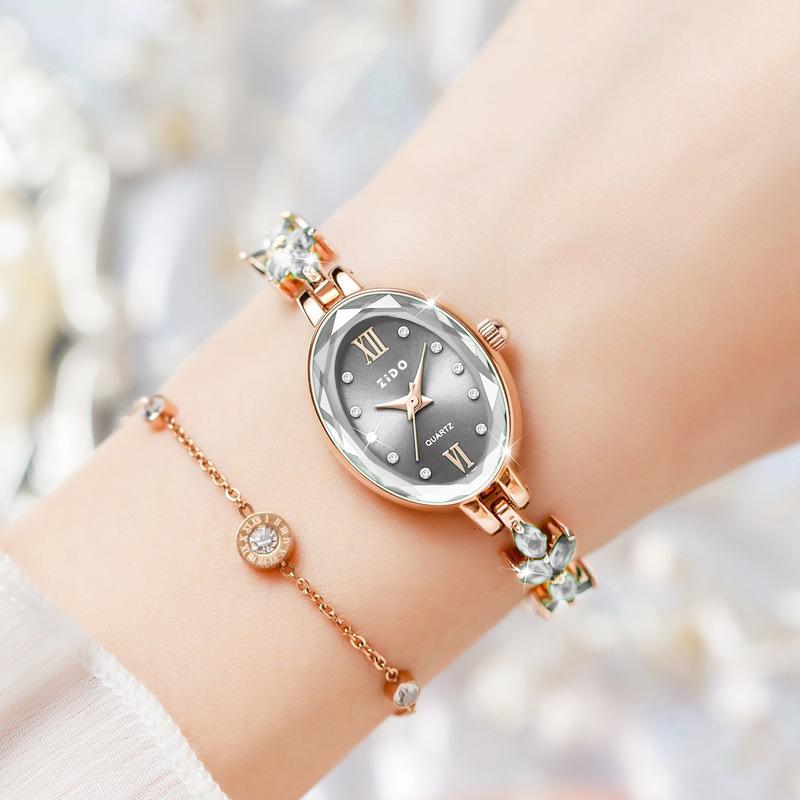 UTHAI V22 Women's Watches Light Luxury Diamond Inlaid For Clover Watch Waterproof Oval Ladies Fashion Quartz Bracelet Wristwatch
