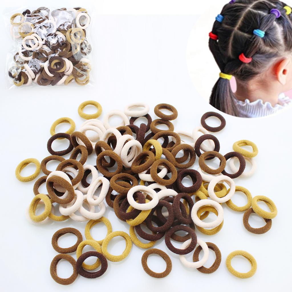 100 KS Barevné Základní Nylonové Elastické Gumičky do Vlasů pro Dívky na Držení Ohonu Scrunchie Gumička Dětské Základní Vlasové Doplňky