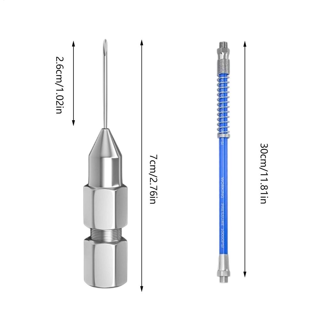 Grease Needle Tip 5 Pieces Detachable Ultra-Slim Grease Straight Nipple Tip Kit For Truck Vehicle RV Sedan Automotive Pickup