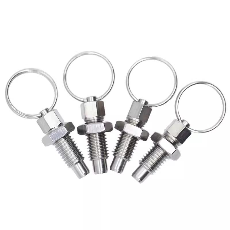 Pulling Ring Indexed Spring Pin with Knob Plunger Lock - Sizes M6, M8, M10, M12, M16