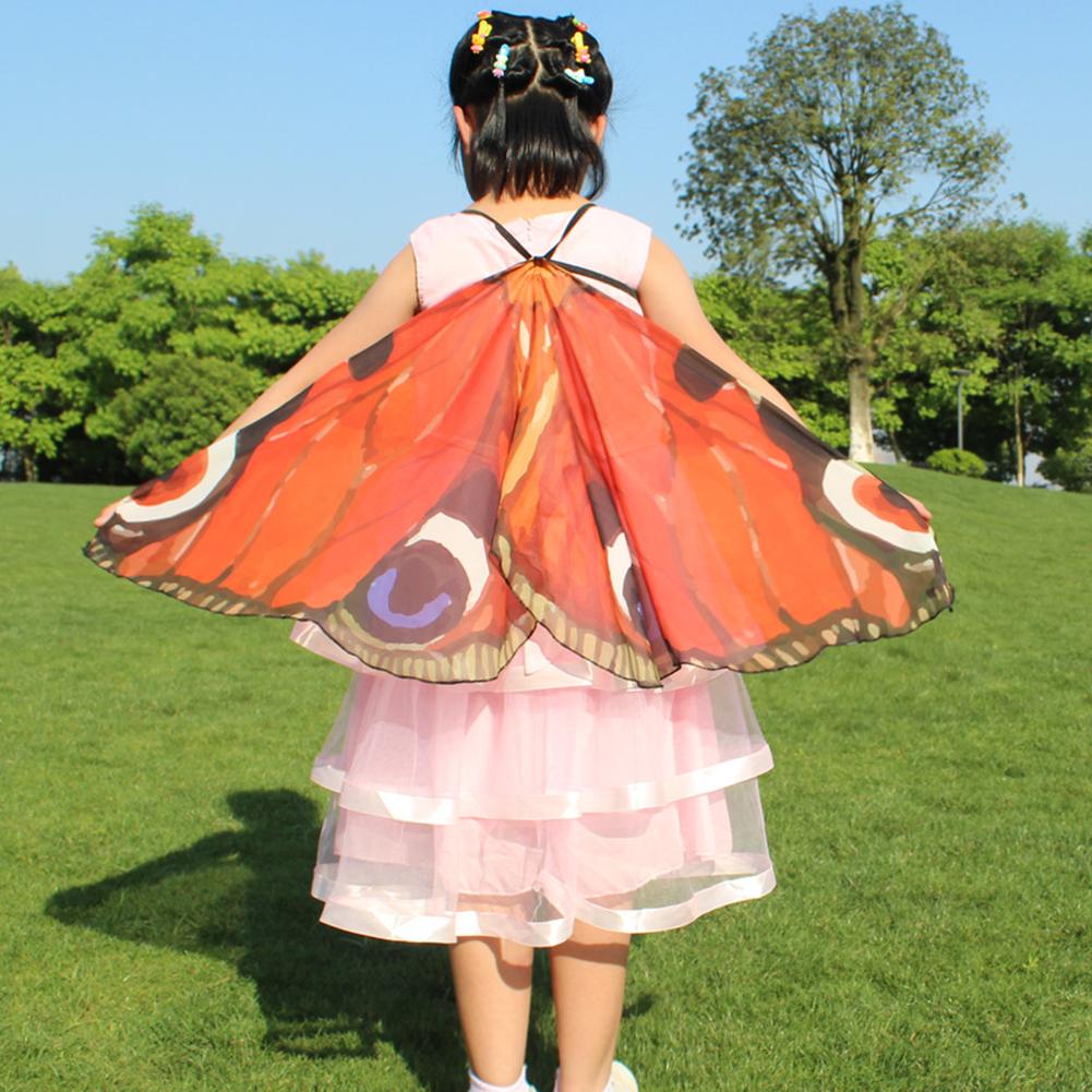 Children Printing Butterfly Wing Scarf Shawl Children's Day Gifts Wear on Back