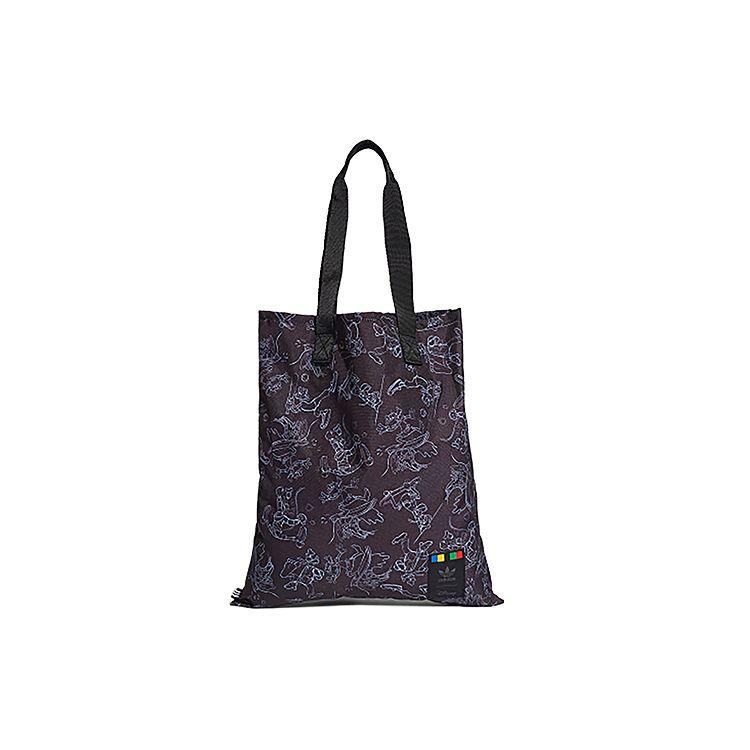 

Adidas Originals Goofy Shopper Personality Print Simple Trend Sports Shopping Cotton Tote Shoulder Bag Regular Unisex bags Black GD5511 Black