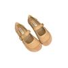 Soft leather version~ French milk camel round head matte ballet Boken shoes women wear soft-soled fairy Mary Jane single shoes
